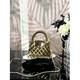 Shopping Tote Mini Patent Gold