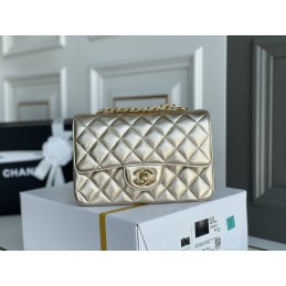 Mini Flap Bag Metallic Gold