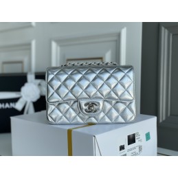 Mini Flap Bag Metallic Silver
