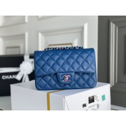 Mini Flap Bag Metallic Blue