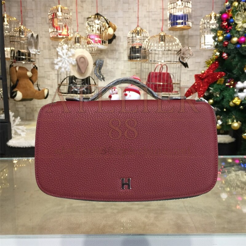 Burgundy H Leather Wallet