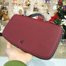Burgundy H Leather Wallet