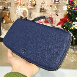 Navy Blue H Leather Wallet
