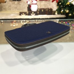 Navy Blue H Leather Wallet