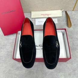 Suede Gancini Loafers -...