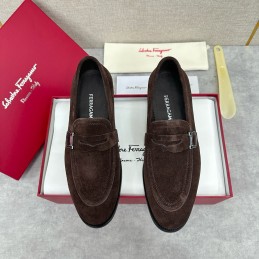 Suede Gancini Loafers -...