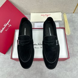 Suede Gancini Loafers -...