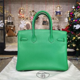 Green Birkin 35 Bag Silver Chain