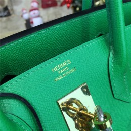 Green Birkin 35 Bag Silver Chain