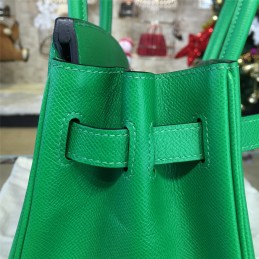 Green Birkin 35 Bag Silver Chain