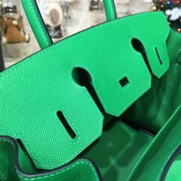 Green Birkin 35 Bag Silver Chain