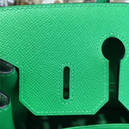 Green Birkin 35 Bag Silver Chain