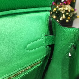 Green Birkin 35 Bag Silver Chain