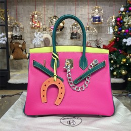 Pink Colorblock Birkin 35 Bag