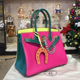 Pink Colorblock Birkin 35 Bag