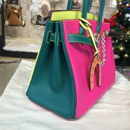 Pink Colorblock Birkin 35 Bag