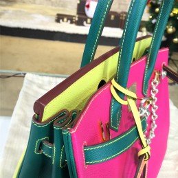 Pink Colorblock Birkin 35 Bag