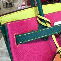 Pink Colorblock Birkin 35 Bag