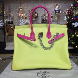 Yellow Fuchsia Birkin 35 Bag