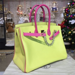 Yellow Fuchsia Birkin 35 Bag