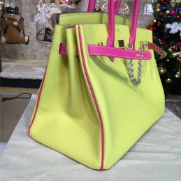 Yellow Fuchsia Birkin 35 Bag
