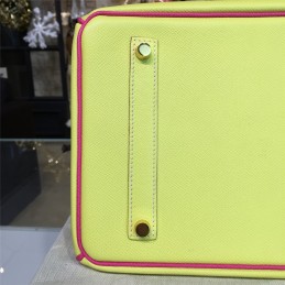 Yellow Fuchsia Birkin 35 Bag