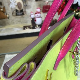 Yellow Fuchsia Birkin 35 Bag
