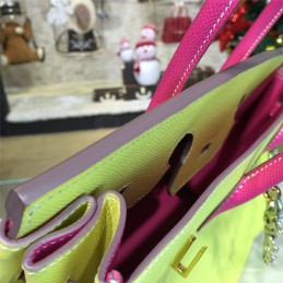 Yellow Fuchsia Birkin 35 Bag