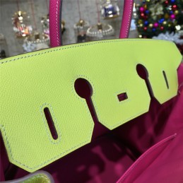Yellow Fuchsia Birkin 35 Bag
