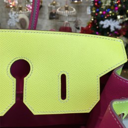 Yellow Fuchsia Birkin 35 Bag