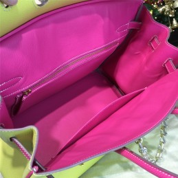 Yellow Fuchsia Birkin 35 Bag