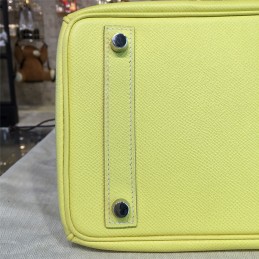 Yellow Birkin 35 Bag Silver Chain