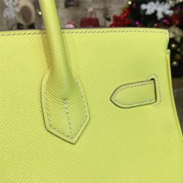 Yellow Birkin 35 Bag Silver Chain
