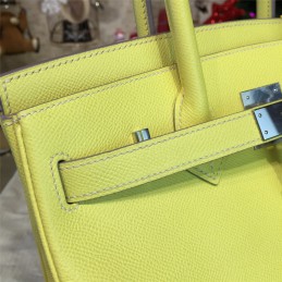 Yellow Birkin 35 Bag Silver Chain