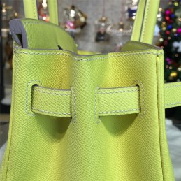 Yellow Birkin 35 Bag Silver Chain