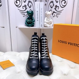Boots Black and White Leather