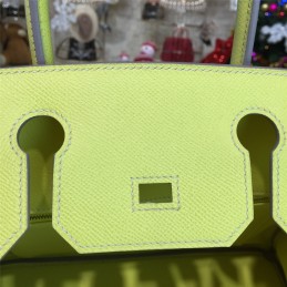 Yellow Birkin 35 Bag Silver Chain