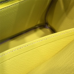 Yellow Birkin 35 Bag Silver Chain