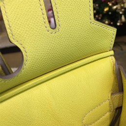 Yellow Birkin 35 Bag Silver Chain