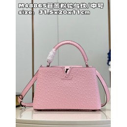 Capucines MM Pink Ostrich...