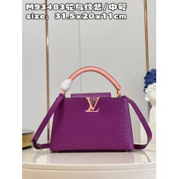 Capucines MM Purple Ostrich...