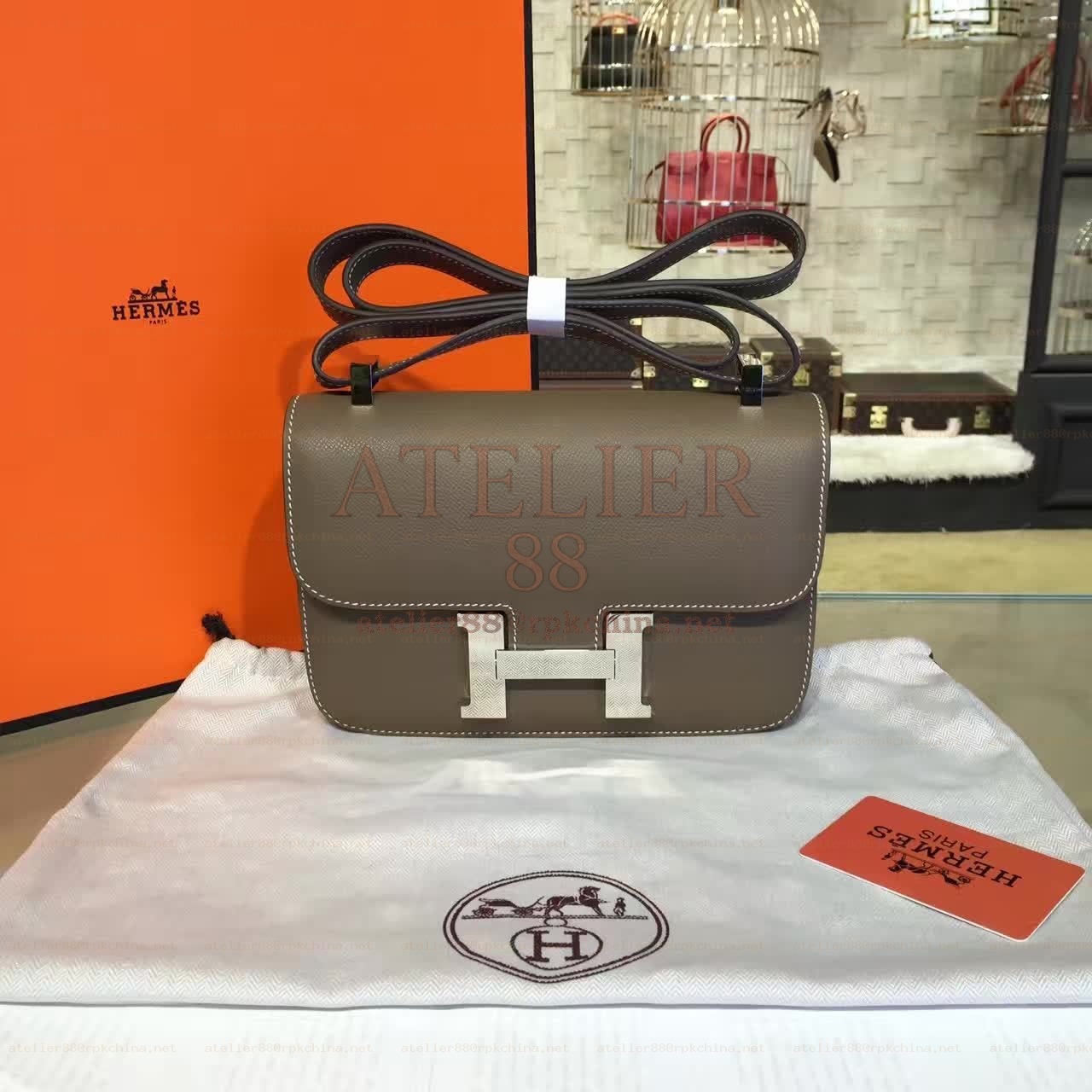 Taupe Constance 24 Palladium Hardware Bag