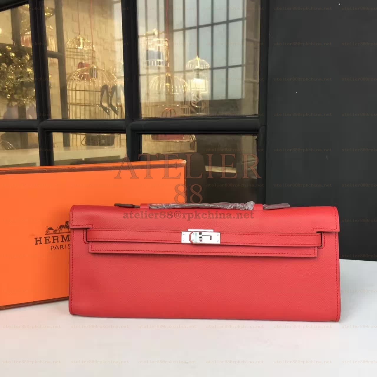 Red Clutch Kelly Cut Bag