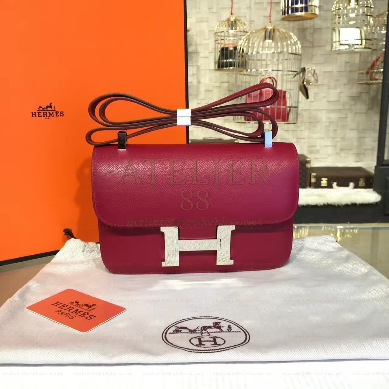 Burgundy Constance 24 Palladium Hardware Bag