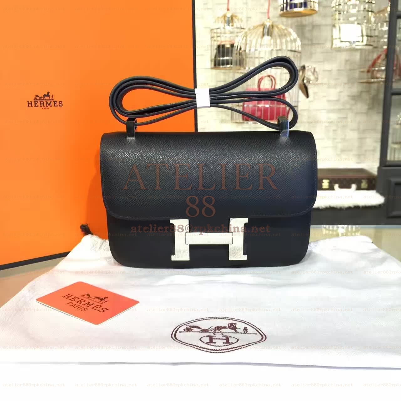 Black Constance 24 Palladium Hardware Bag