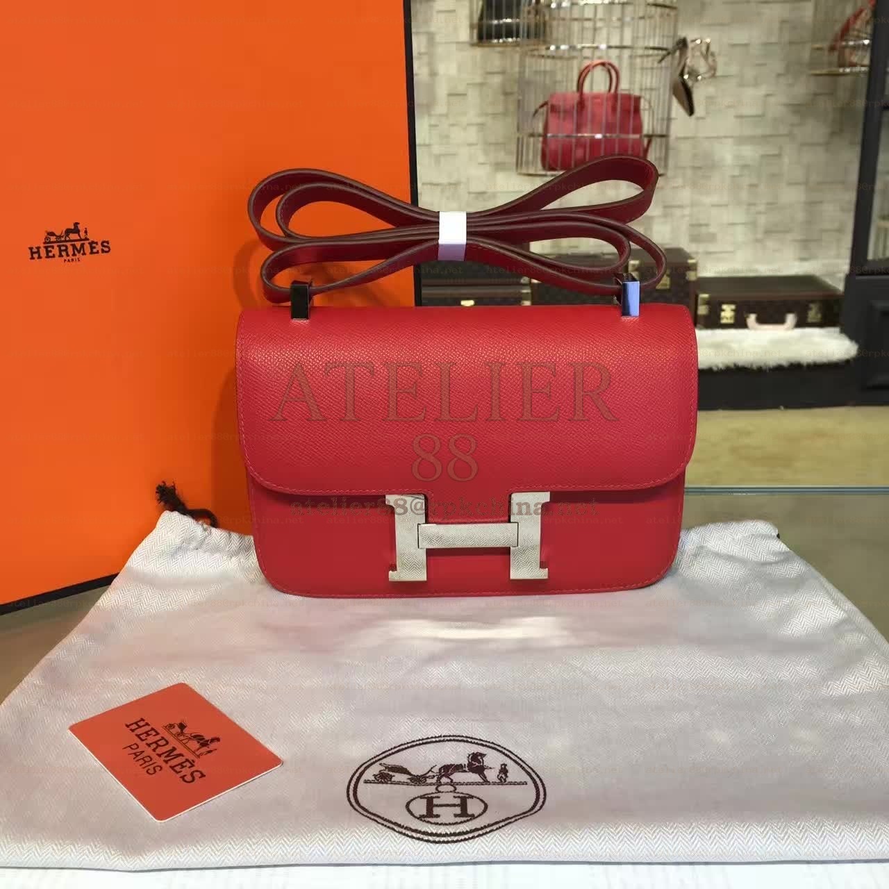 Red Constance 24 Palladium Hardware Bag
