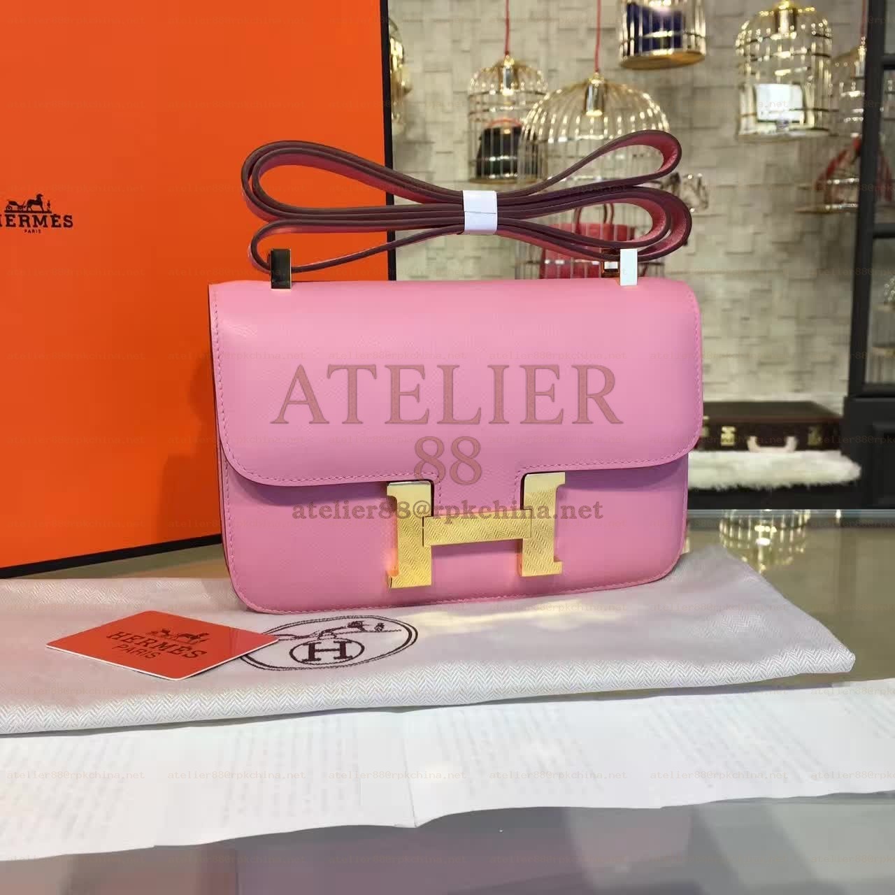 Light Pink Constance 24 Gold Hardware Bag