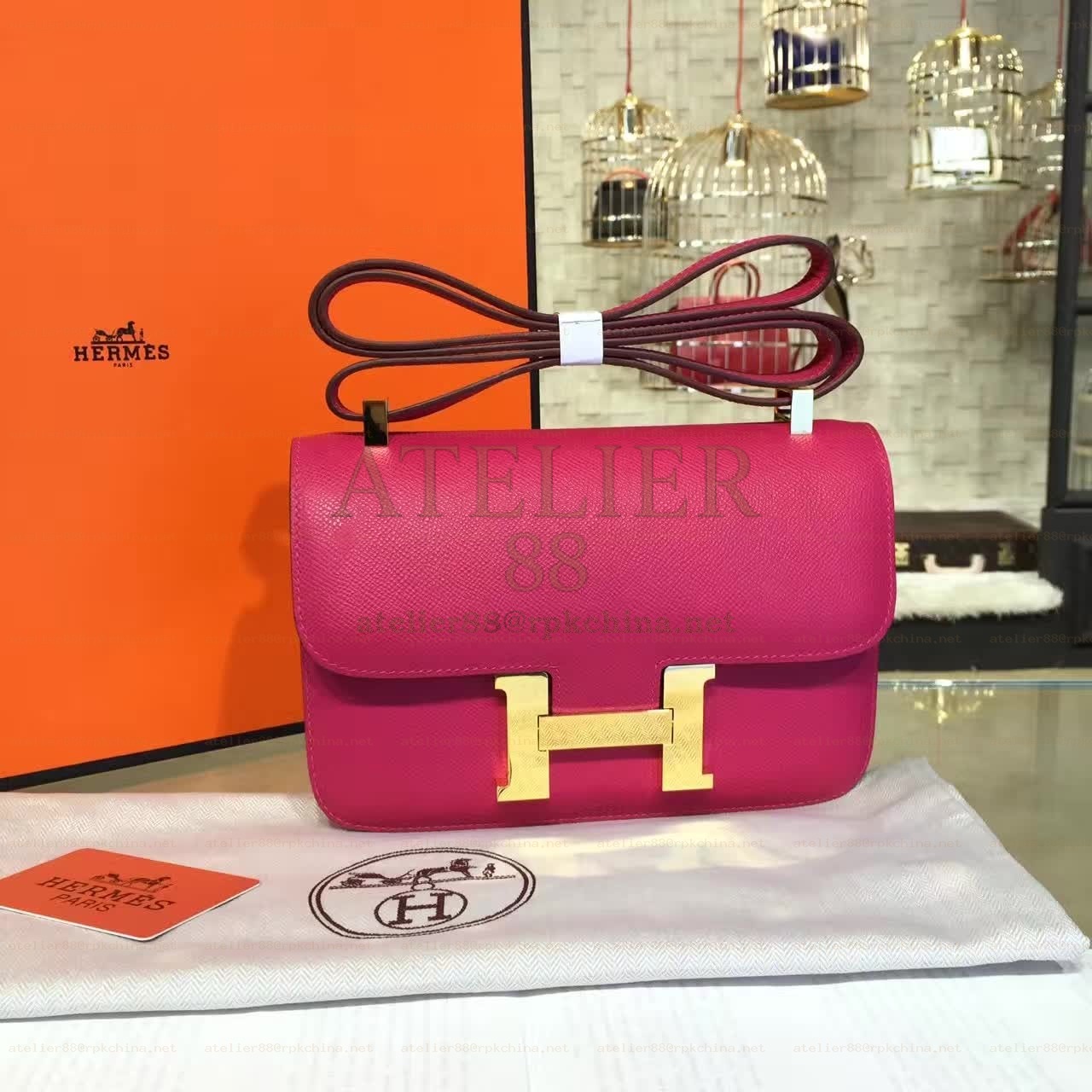 Fuchsia Constance 24 Gold Hardware Bag