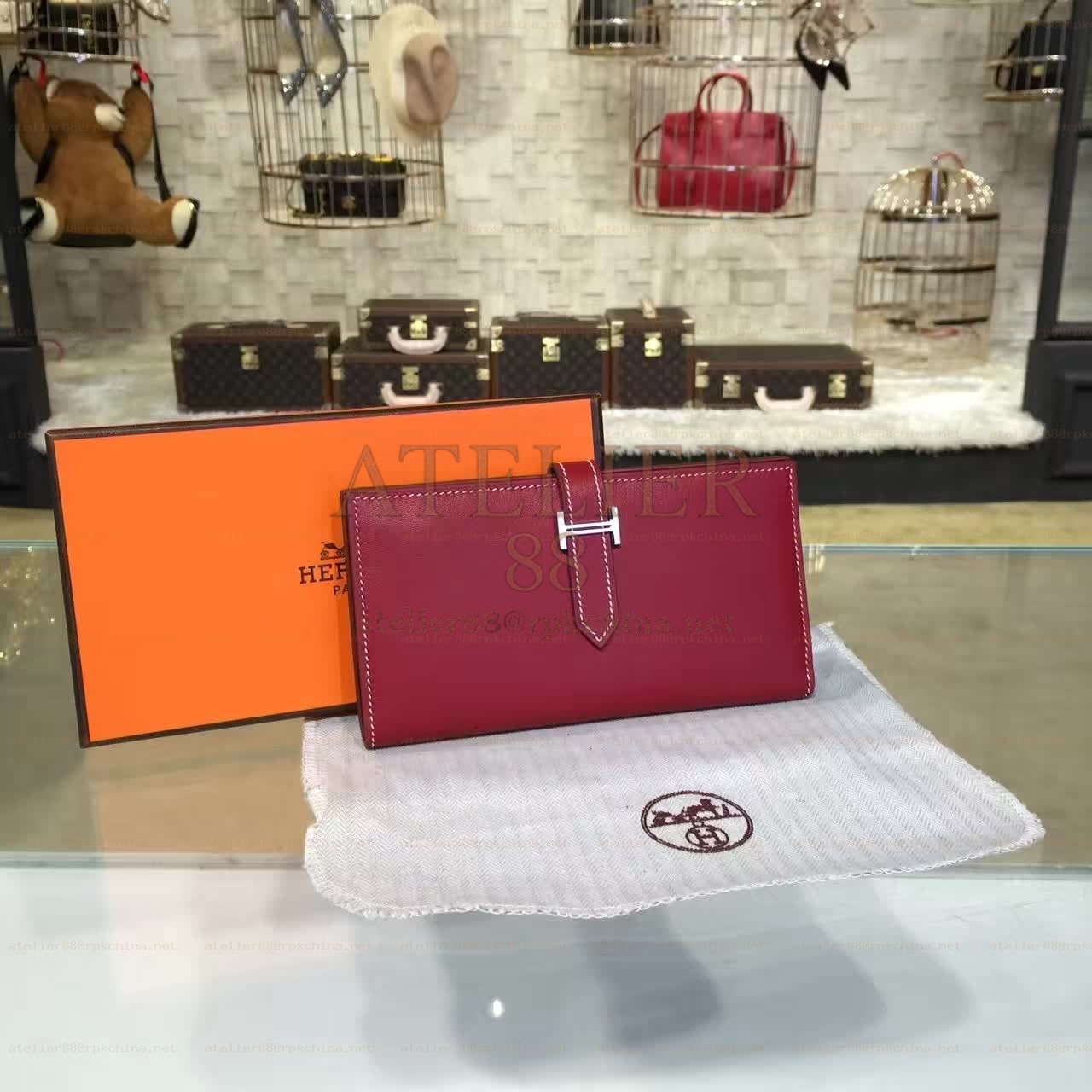 Burgundy Bearn Wallet Silver H Hardware