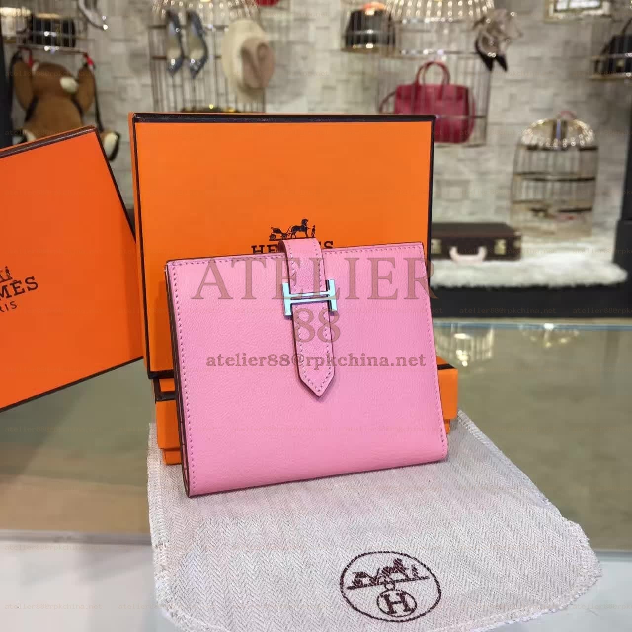 Light Pink Bearn Wallet Silver H Hardware